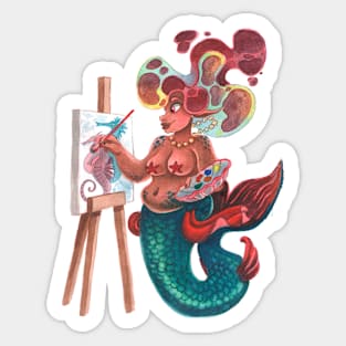 Artist Mermaid Sticker